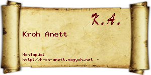 Kroh Anett névjegykártya