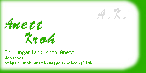 anett kroh business card